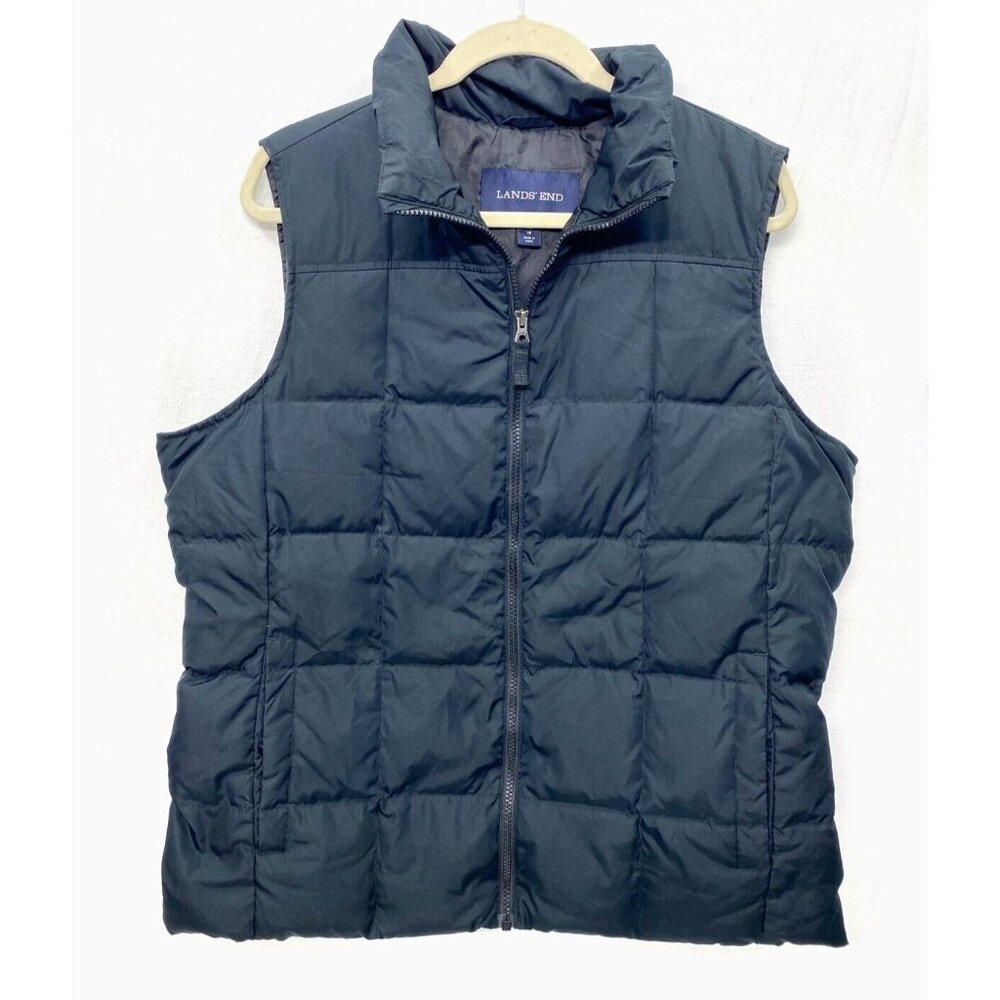 Lands' End WOMENS Black Down Puffer Vest XL OUTDOORS, NORDIC, SKI, SNOW BOARDING
